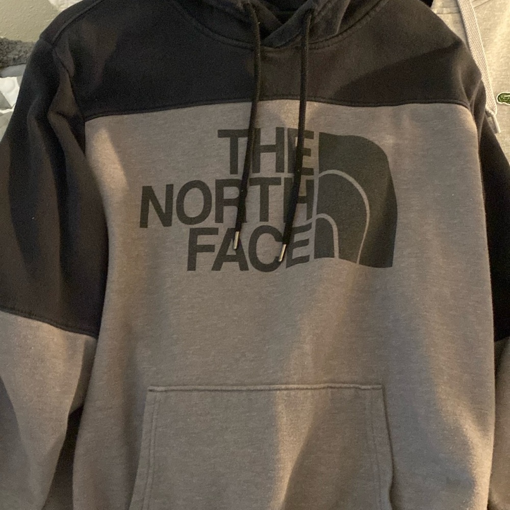 The North Face. Gray and black hoodie. Men’s size large. Have matching joggers.
